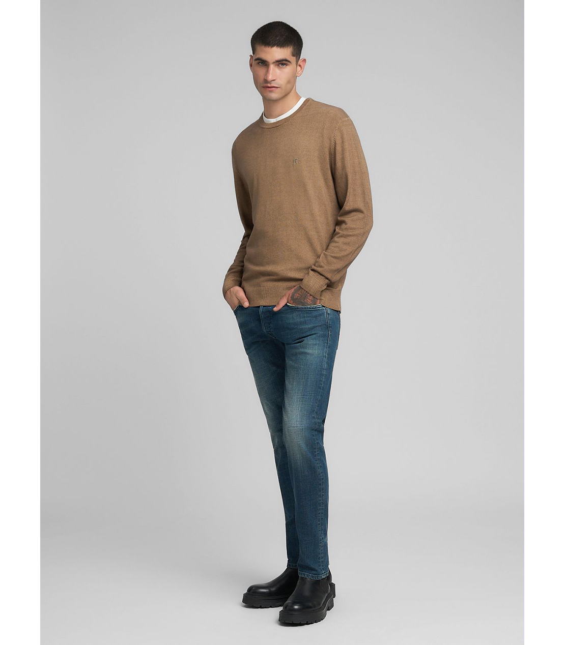 R刺しゅうウールブレンドプルオーバー 詳細画像 サンドベージュ 4